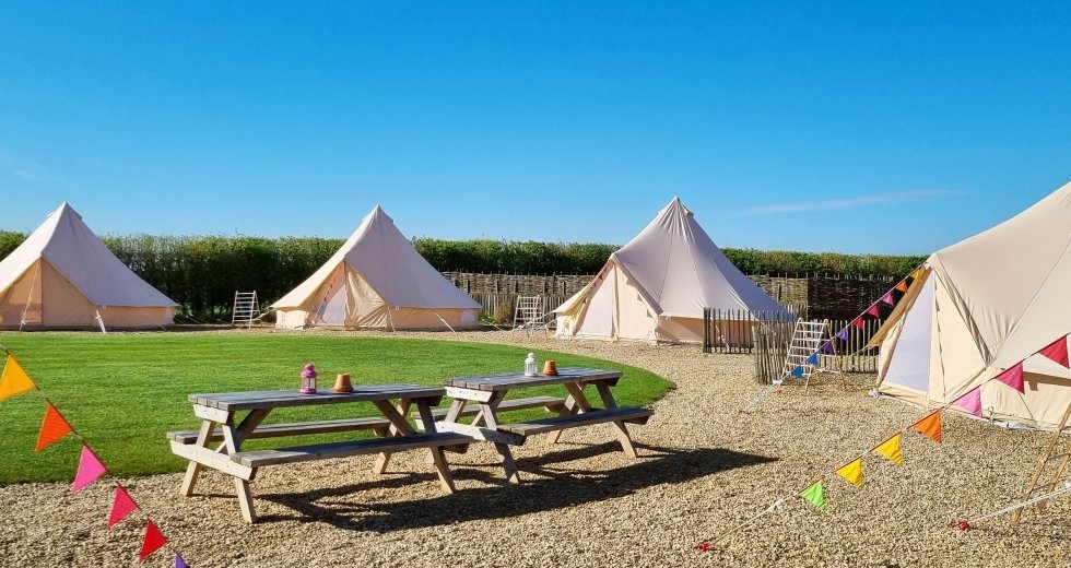 Group glamping breaks near Glastonbury in Somerset, South West England - The Old Summer Dairy